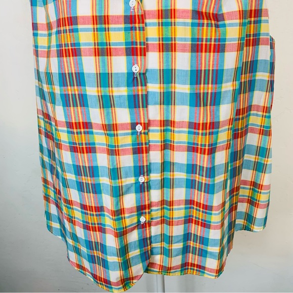 ❌SOLD❌ Y2K Picket & Post Plus Size 22W Button Down Plaid Shirt Top Sleeveless - Picture 4 of 7